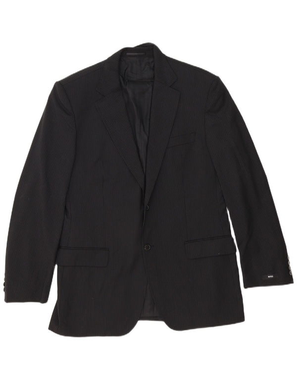 Ανδρικό σακάκι σακάκι Hugo Boss με 2 κουμπιά EU 54 2XL Παρθένο μαλλί με μαύρο ρίγες