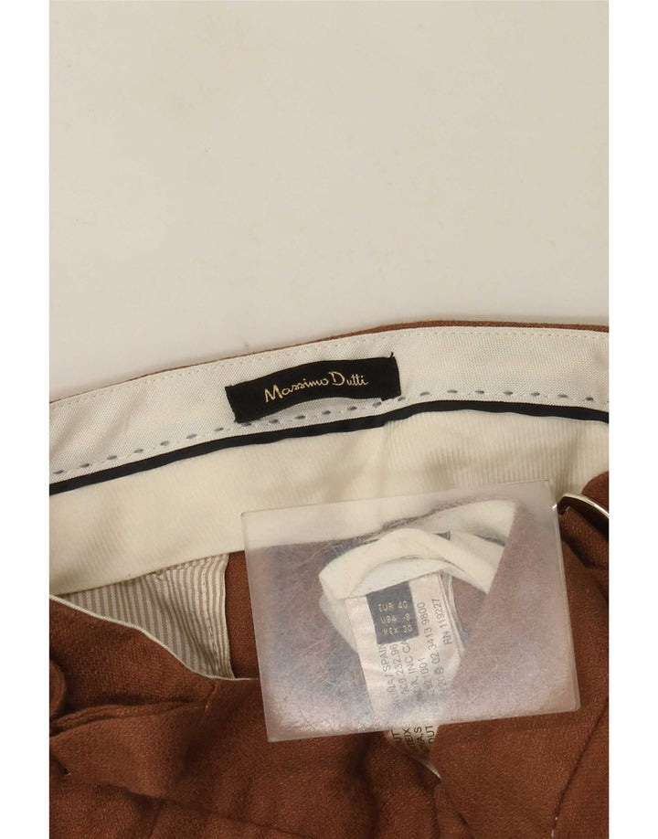 Massimo Dutti Γυναικείο κανονικό παντελόνι Chino EU 40 Medium W30 L31 καφέ