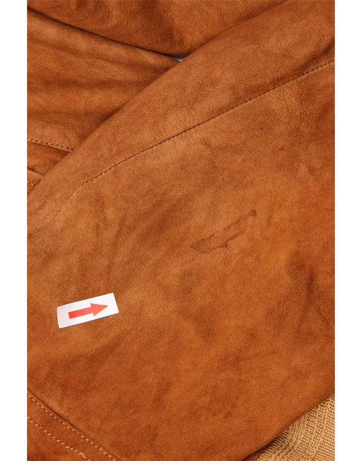Vintage Ανδρικό Suede Bomber Jacket IT 52 XL Brown Colourblock