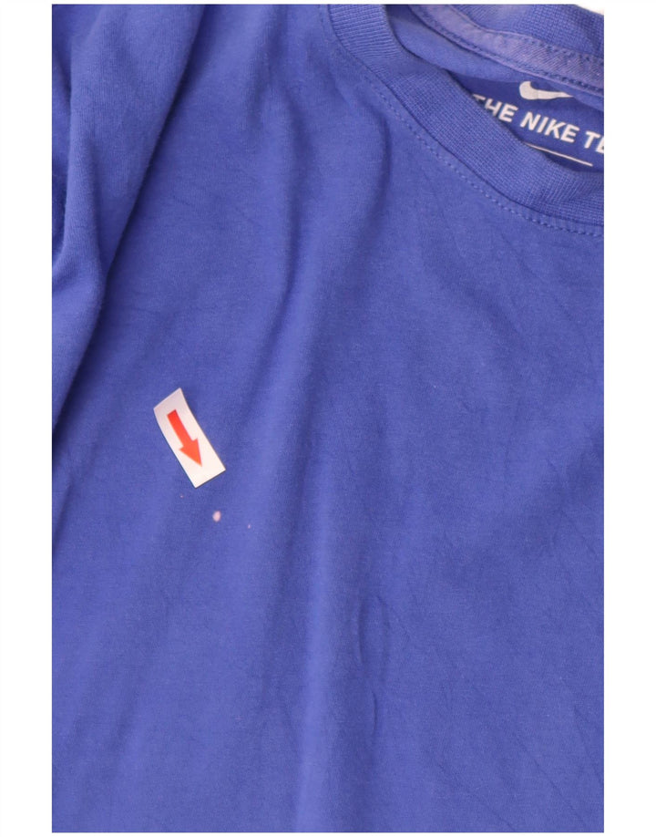 Γυναικείο T-Shirt Nike τοπ UK 16 μεγάλο μπλε βαμβακερό