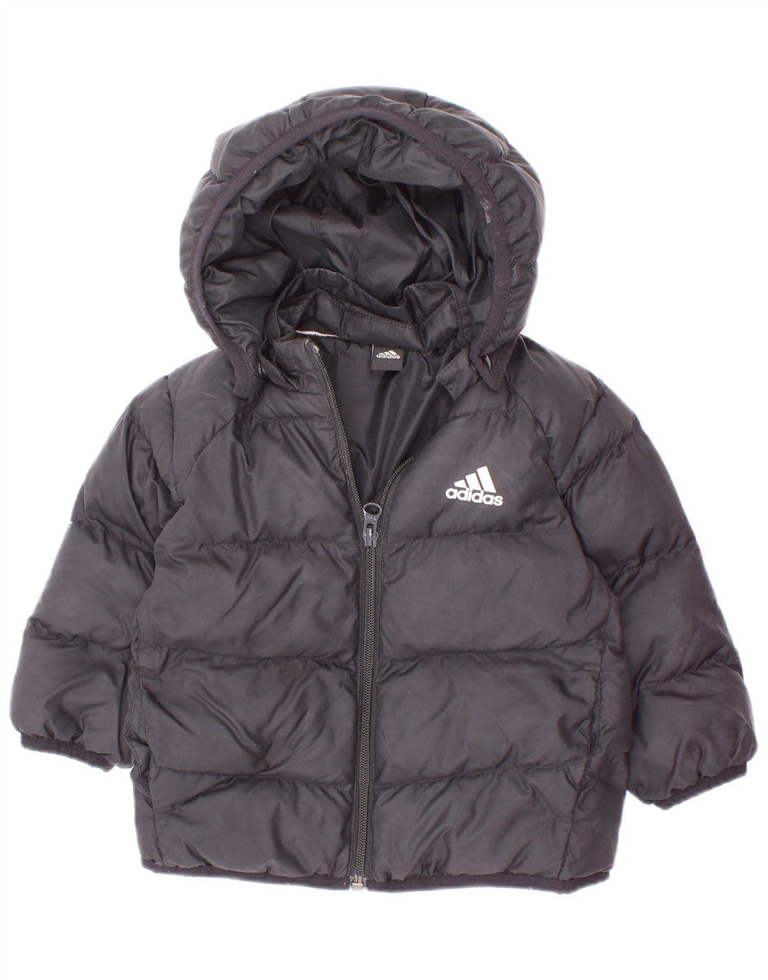 Μπουφάν Adidas Boys με κουκούλα με επένδυση 3-4 ετών μαύρο