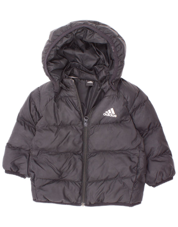 Μπουφάν Adidas Boys με κουκούλα με επένδυση 3-4 ετών μαύρο