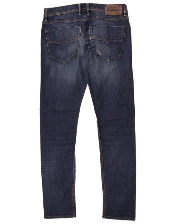 Diesel Mens Tepphar Distressed Carrot Slim Jeans W31 L32 Blue Cotton