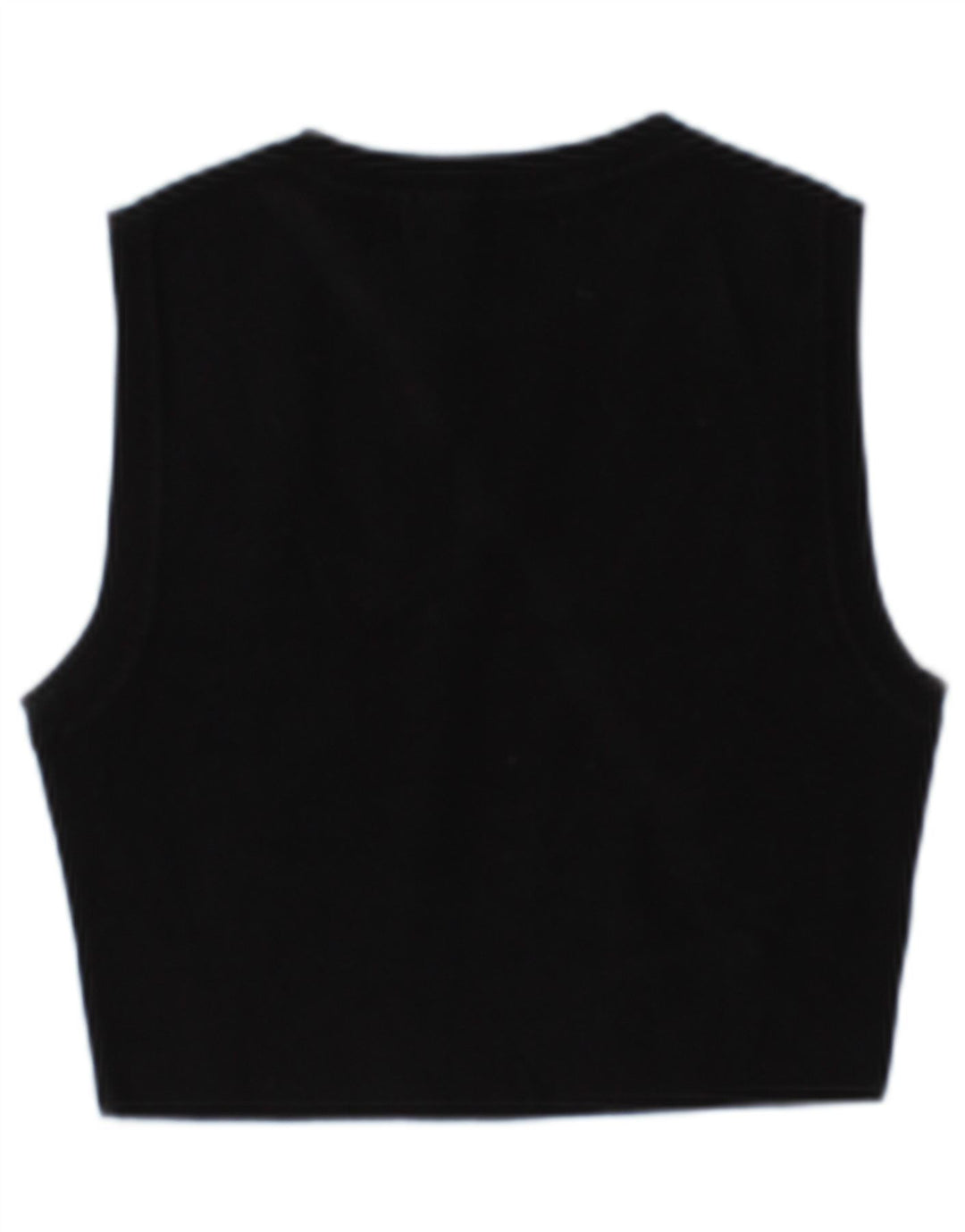 Zara Γυναικείο Crop Vest Top UK 14 Large Black Viscose
