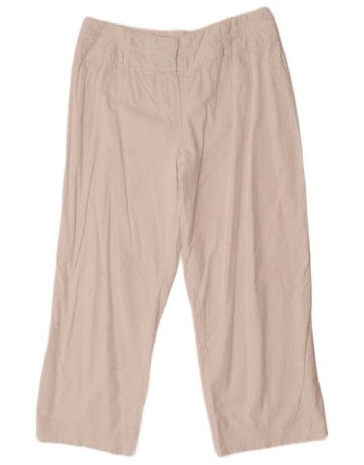 Marks & Spencer Γυναικείο ίσιο κομμένο παντελόνι UK 12 Medium W30 L24 Λευκό