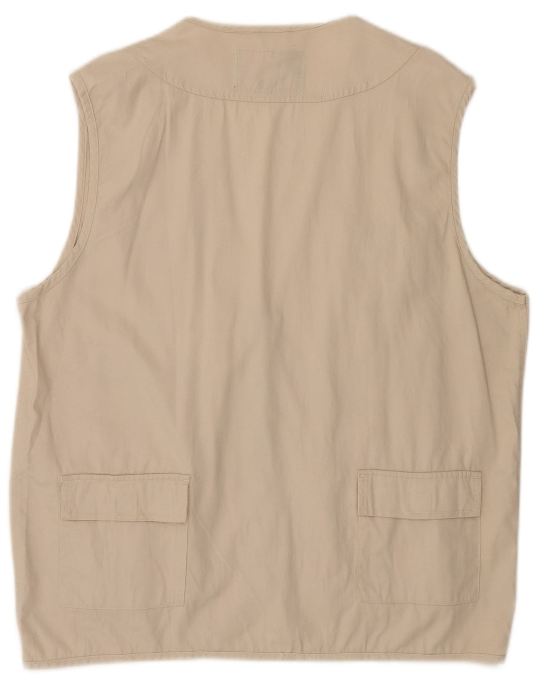 Vintage Mens Utility Gilet UK 42 XL Beige Cotton