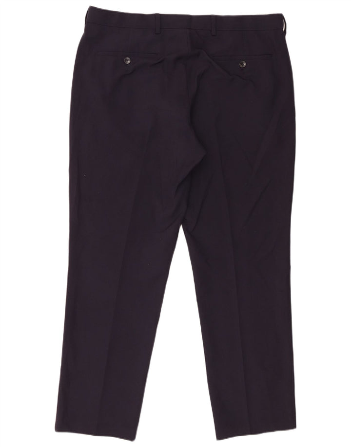 Marks & Spencer Ανδρικό παντελόνι Chino με κανονική εφαρμογή W36 L29 Navy Blue Polyester
