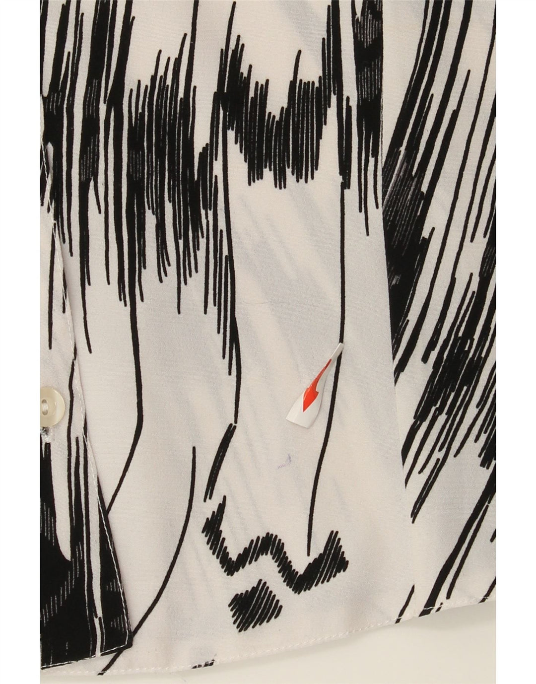 Vintage γυναικείο πουκάμισο 3/4 μανίκι μπλούζα IT 42 μεσαίο λευκό ριγέ πολυεστέρα