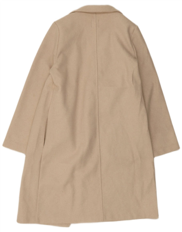 Zara Γυναικείο Ανοιχτό Παλτό UK 16 Large Beige Polyester