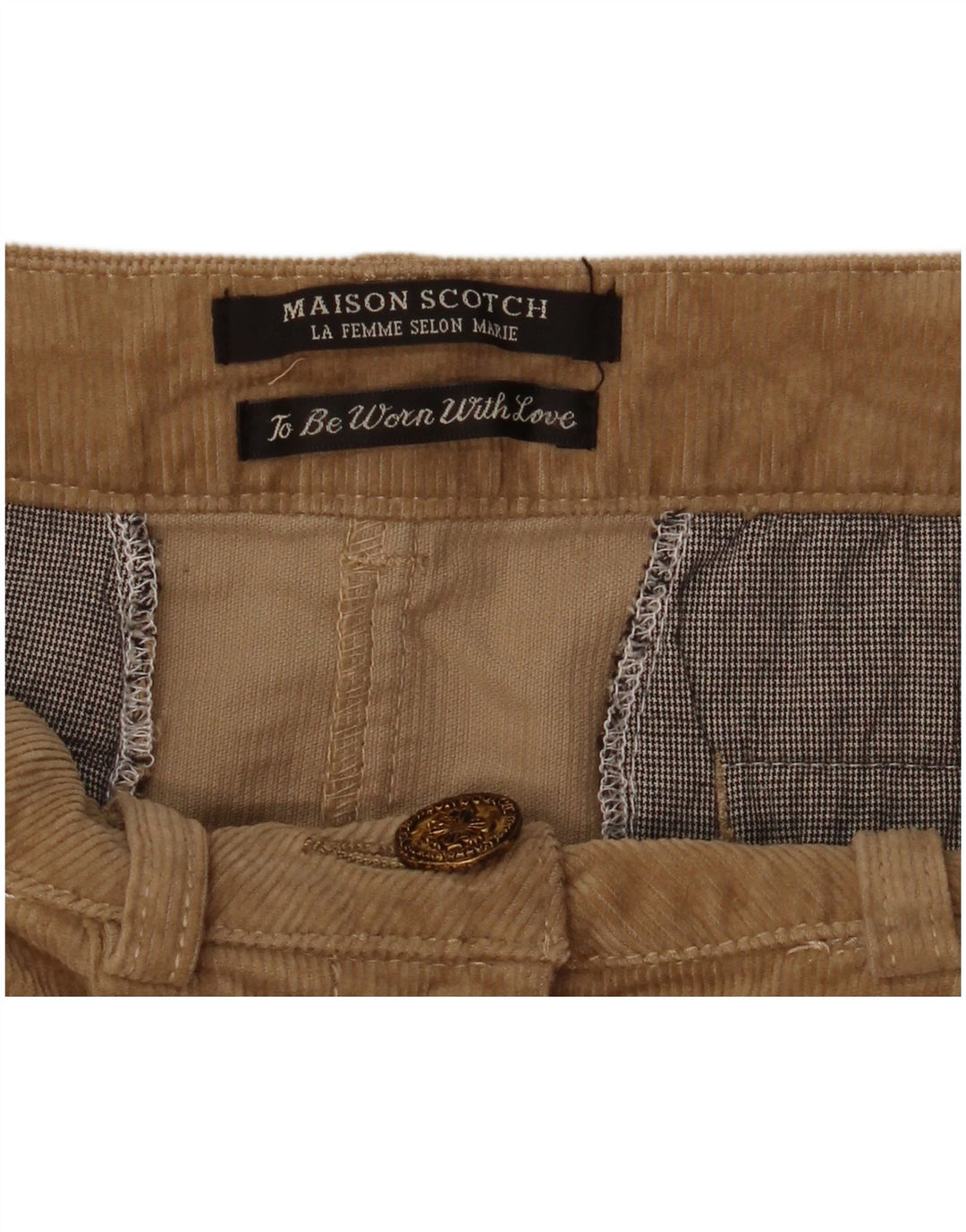 Maison Scotch Γυναικεία Κοτλέ Μίνι Φούστα W34 Μεγάλο Καφέ