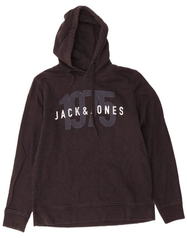 Jack & Jones Ανδρικό γραφικό κουκούλα Jumper XL Μαύρο βαμβακερό