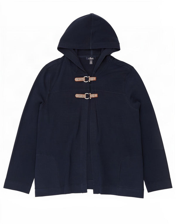Chaps Γυναικείο πουλόβερ ζακέτα με κουκούλα UK 18 XL Navy Blue Cotton
