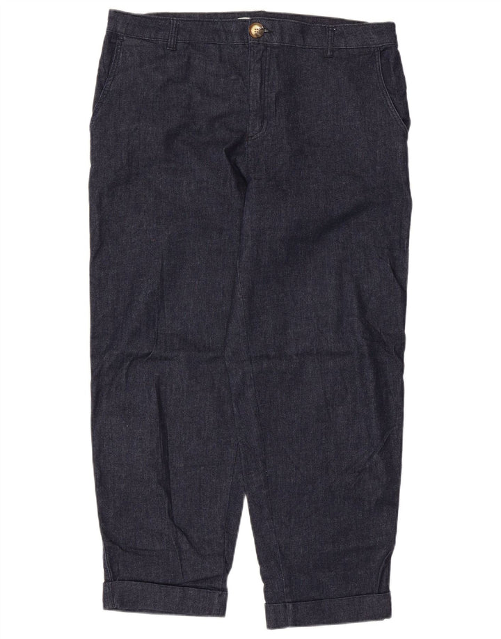 Zara Γυναικείο Cropped Παντελόνι EU 40 Medium W30 L25 Navy Blue