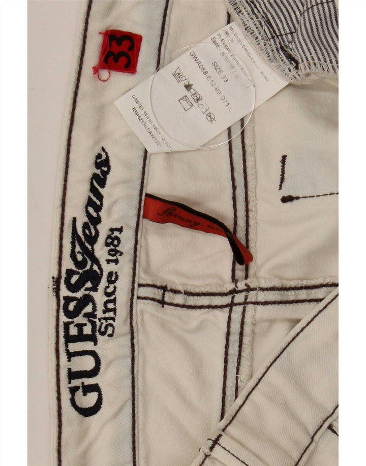 Guess Γυναικείο Slim Jeans W33 L34 Off White Βαμβακερό