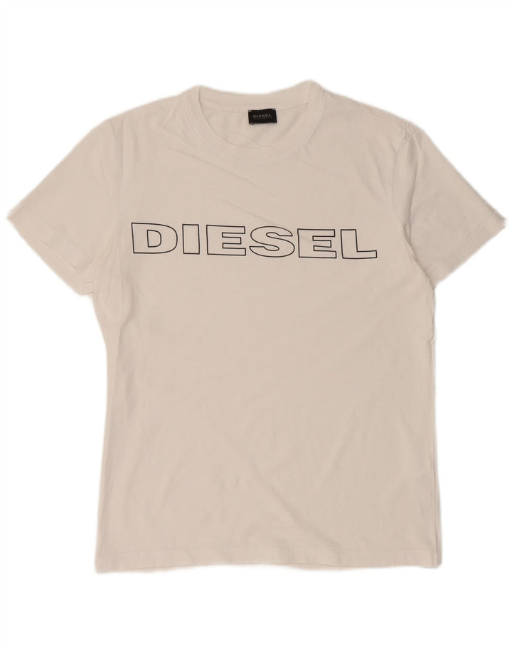 Ανδρικό γραφικό μπλουζάκι DIESEL Top Μικρό λευκό βαμβακερό