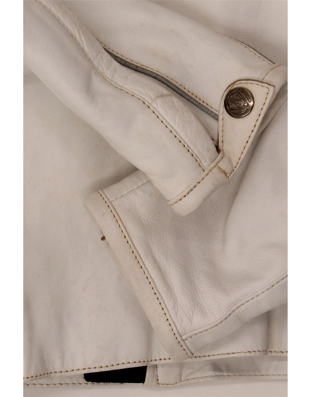 Arlen Ness Γυναικείο Biker Jacket UK 18 XL Off White Leather