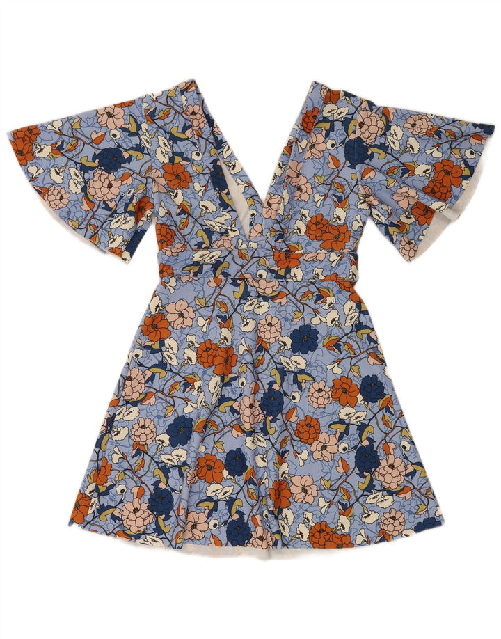 Zara Γυναικείο φόρεμα A-Line UK 12 Medium Blue Floral