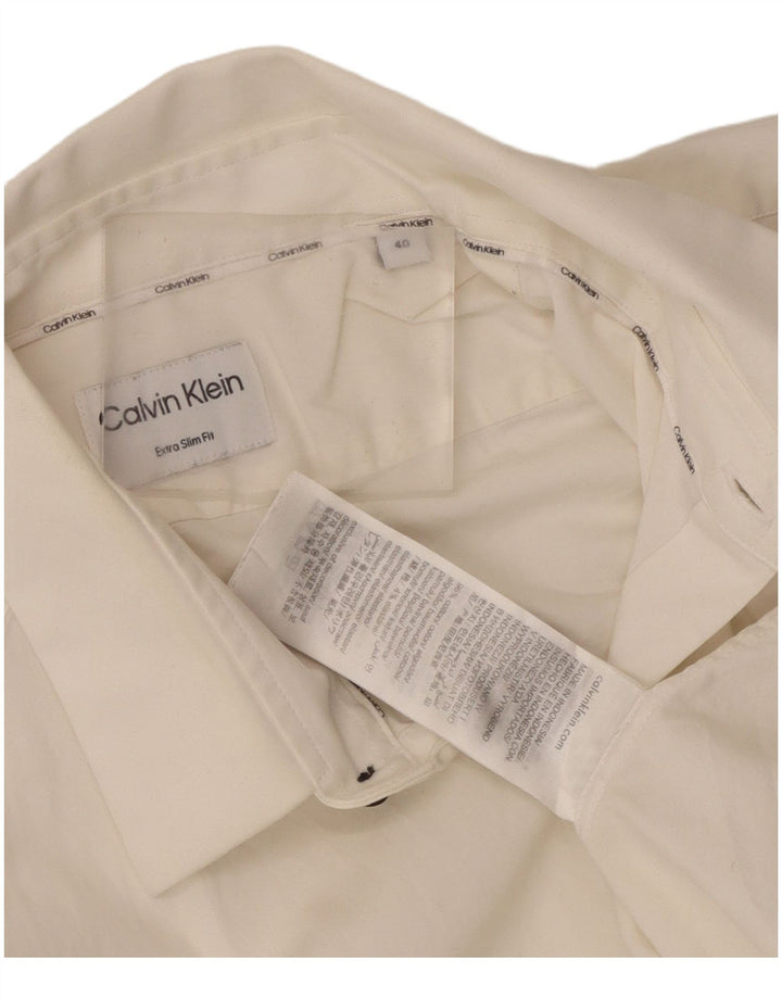 Calvin Klein Ανδρικό πουκάμισο Extra Slim Fit Μέγεθος 40 Μεσαίο λευκό βαμβακερό