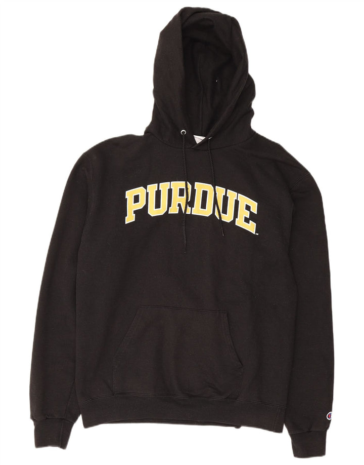Champion Mens Purdue Graphic Hoodie Jumper Μεσαίο μαύρο βαμβακερό