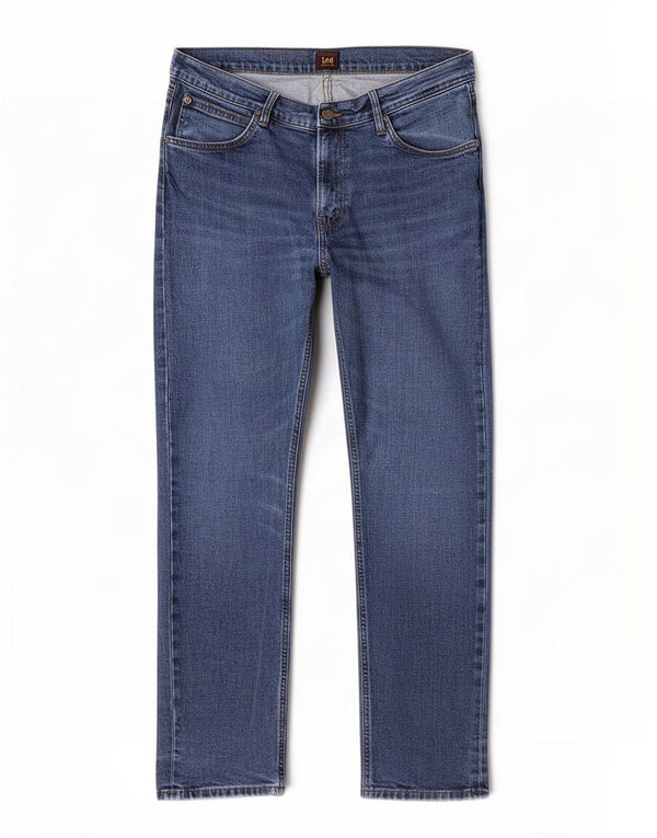 Lee Mens Daren Zip Fly Straight Jeans W36 L32 Μπλε βαμβακερό