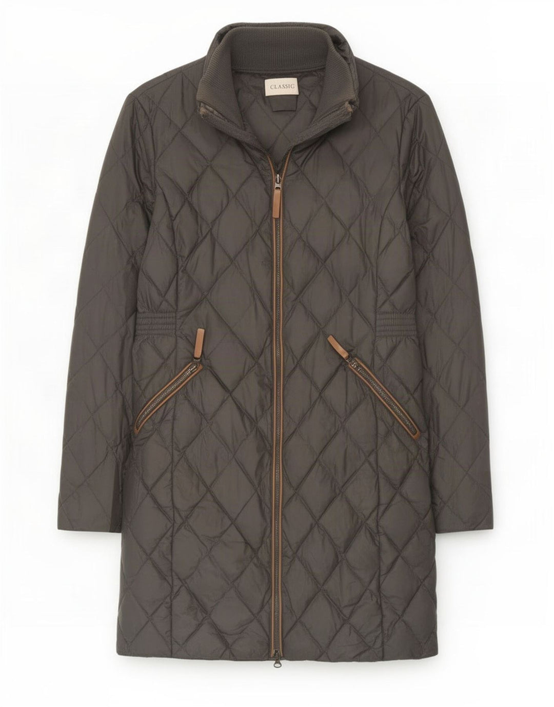 Γυναικείο καπιτονέ πανωφόρι Marks & Spencer UK 12 Medium Grey Polyamide
