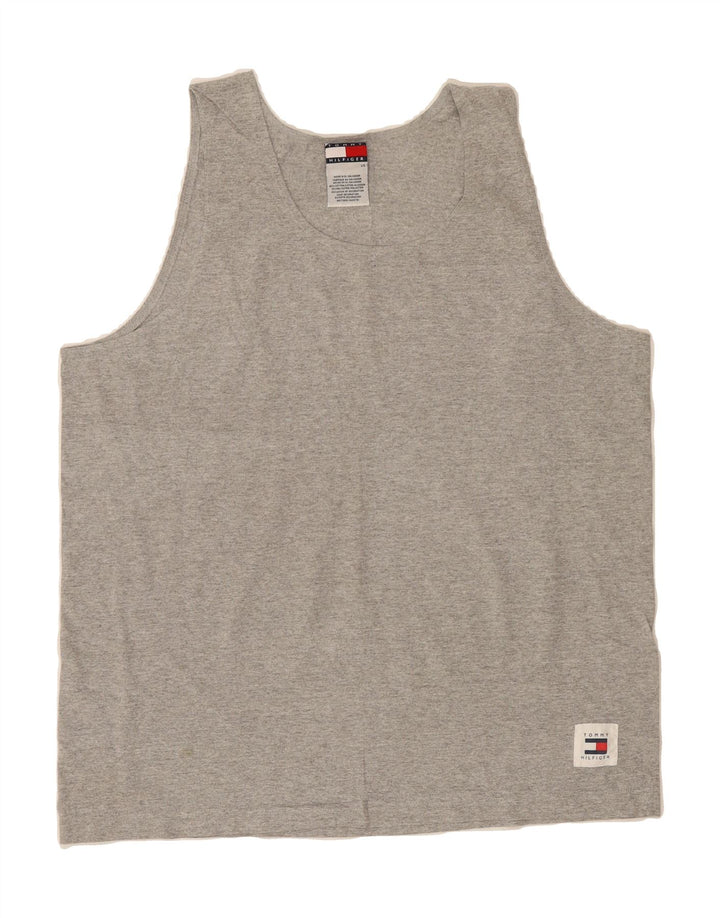 TOMMY HILFIGER Mens Vest Top Large Grey Cotton Vintage Tommy Hilfiger and Second-Hand Tommy Hilfiger from Messina Hembry 