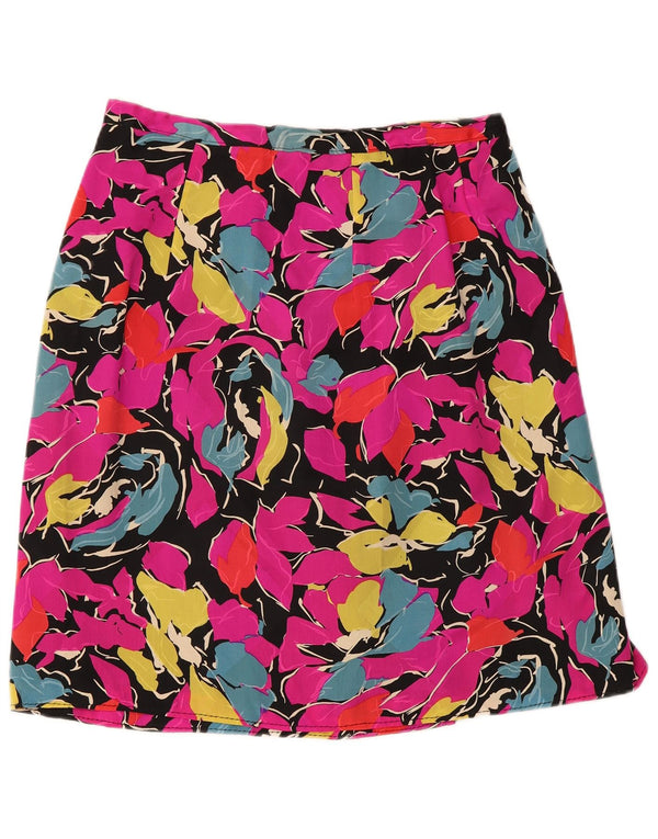 Vintage γυναικεία φούστα σε γραμμή Α W30 Μεσαίο ροζ Floral