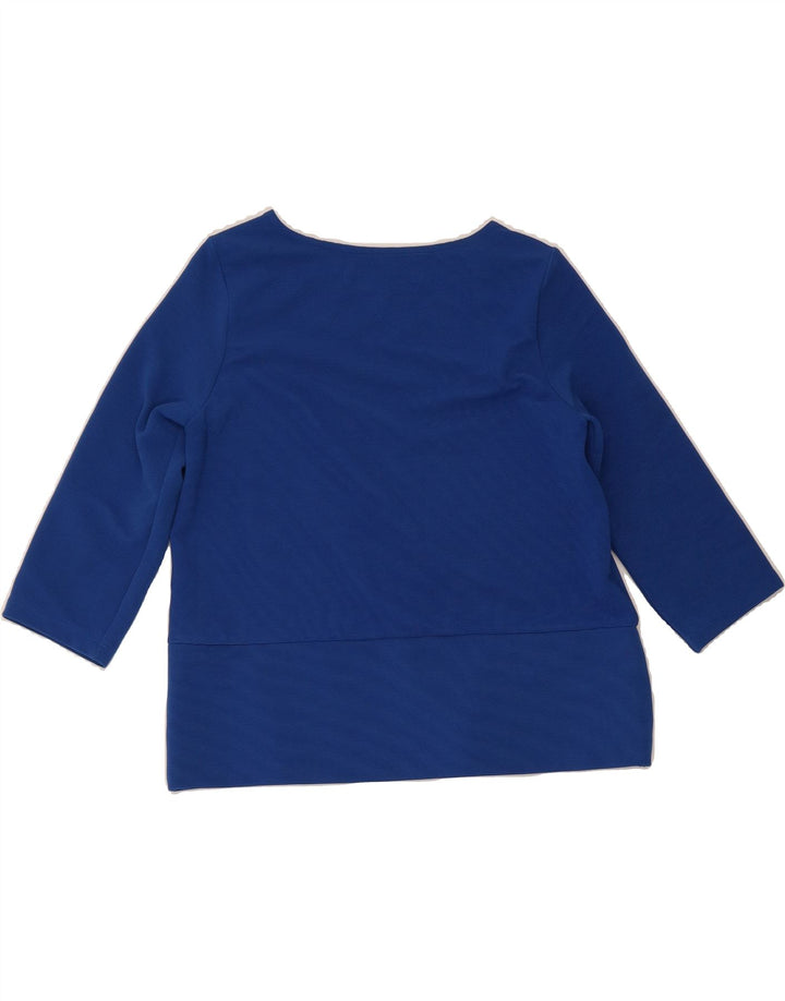 ZARA Womens Crop Top 3/4 Sleeve UK 10 Small Blue Polyester Vintage Zara and Second-Hand Zara from Messina Hembry 