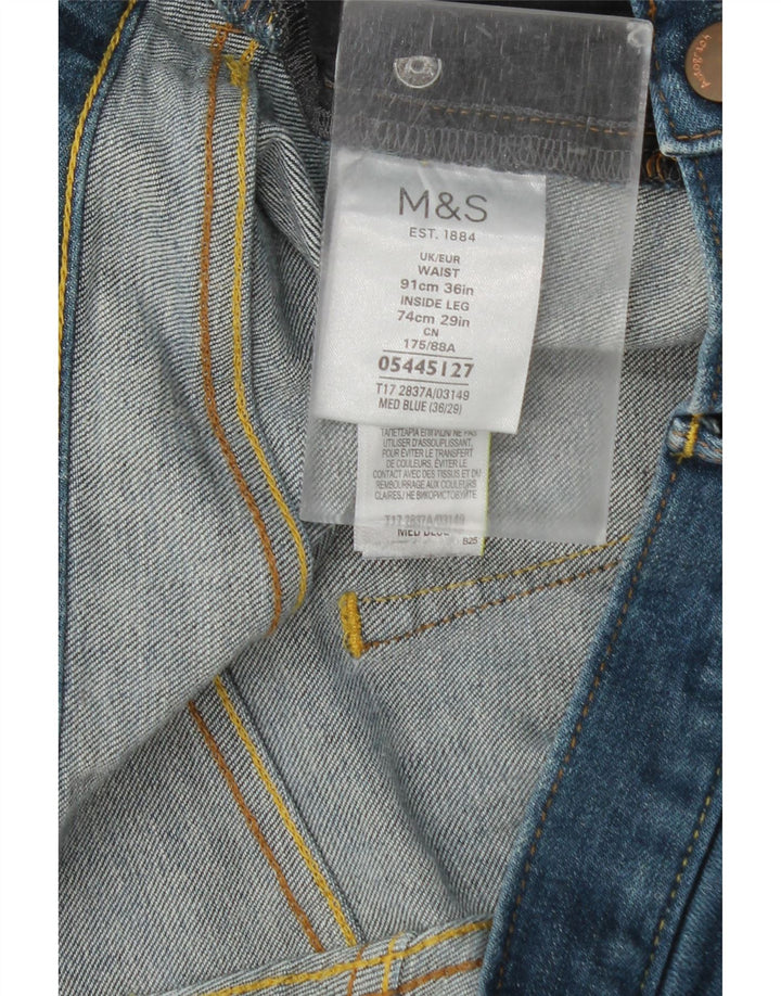 Marks & Spencer Ανδρικό Αυτόγραφο Straight Jeans W36 L27 Μπλε βαμβακερό