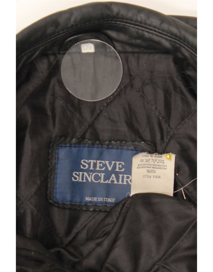 Vintage Ανδρικό Δερμάτινο Μπουφάν IT 50 Large Black Leather