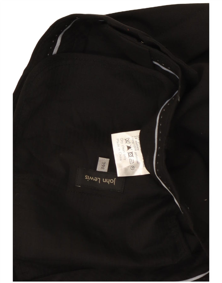 JOHN LEWIS Ανδρικό ίσιο παντελόνι W36 L33 Μαύρο πολυεστέρα