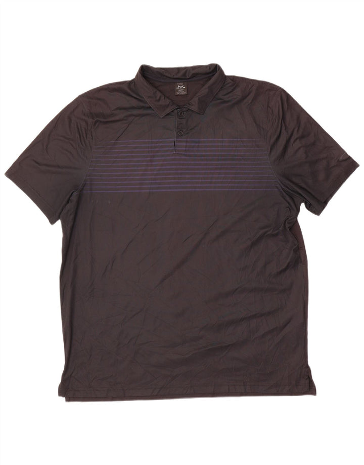 Ανδρικό πουκάμισο πόλο Oakley 2XL μαύρο ριγέ πολυεστέρα