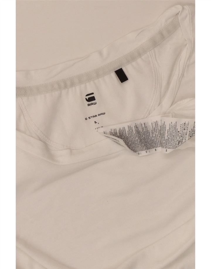 G-STAR Γυναικείο T-Shirt Top UK 14 Medium White Viscose