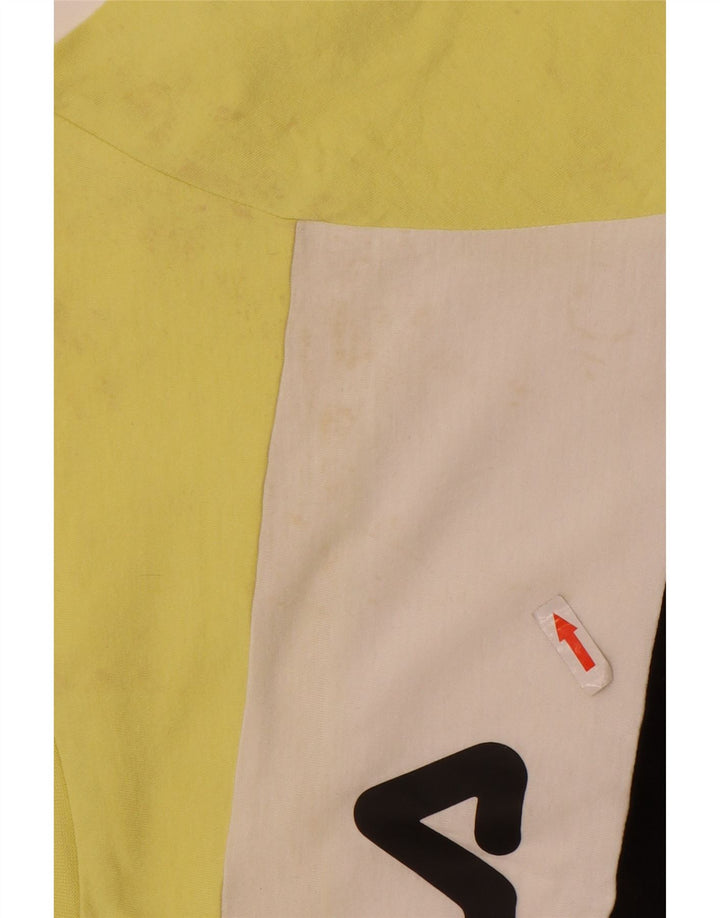 Ανδρικό γραφικό μπλουζάκι Fila Top Medium Yellow Colourblock Βαμβακερό