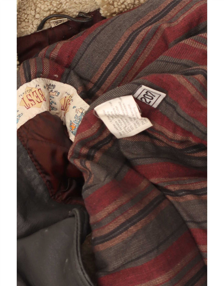 Vintage Ανδρικό Δερμάτινο Μπουφάν UK 40 Large Brown Colorblock