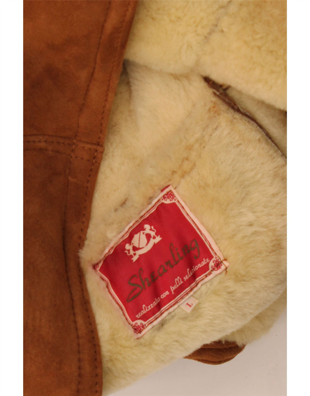 Vintage Ανδρικό Shearling Jacket UK 40 Large Brown Shearling