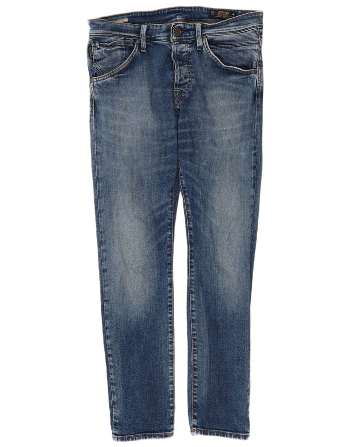 JACK & JONES Ανδρικό Slim Jeans W32 L30 Μπλε βαμβακερό