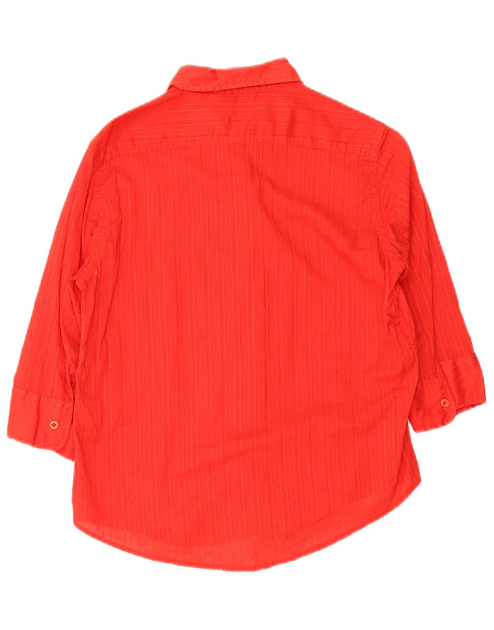 Woolrich Γυναικείο πουκάμισο 3/4 μανίκι UK 14 μεσαίο κόκκινο βαμβακερό