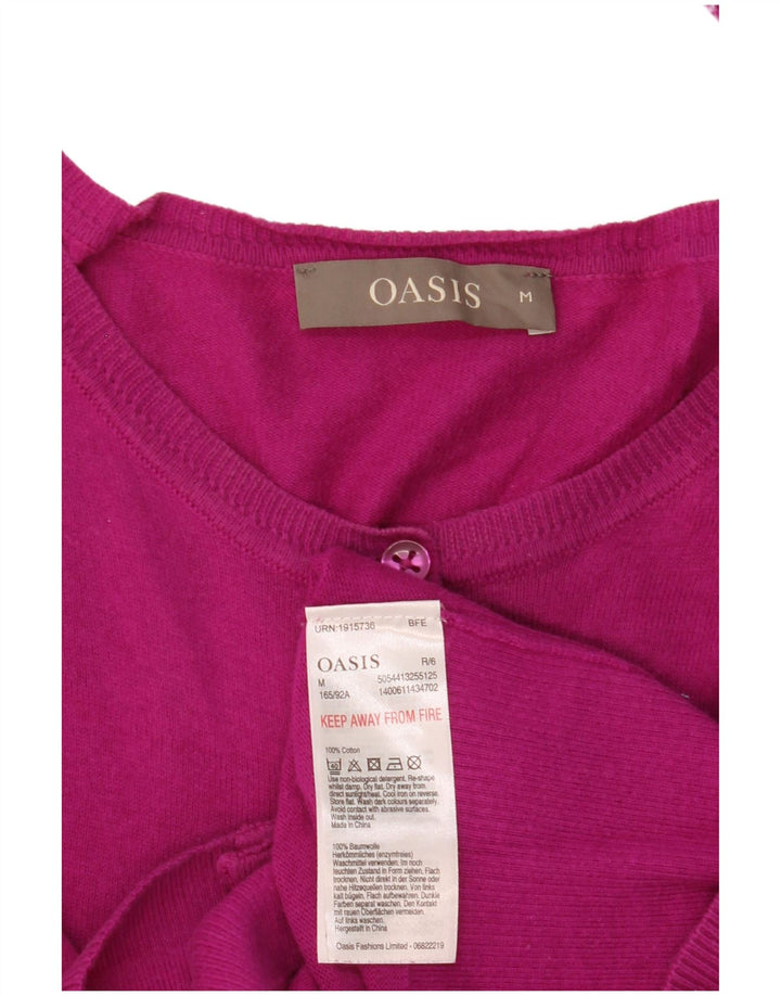 Γυναικείο πουλόβερ με ζακέτα Oasis UK 12 μεσαίου ροζ βαμβακερό