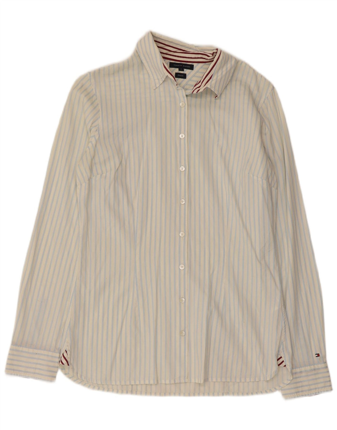 Tommy Hilfiger Γυναικείο Πουκάμισο US 6 Βαμβακερό μεσαίο λευκό ρίγες