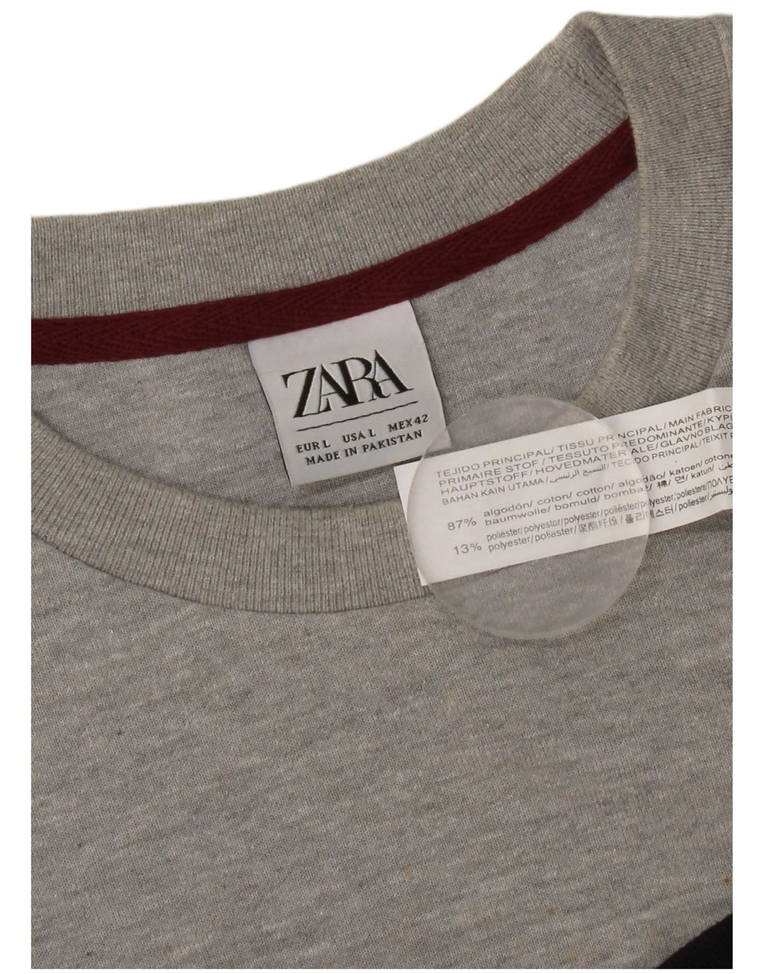 Ανδρικό φούτερ Zara Jumper Μεγάλο Γκρι Βαμβακερό χρώμα
