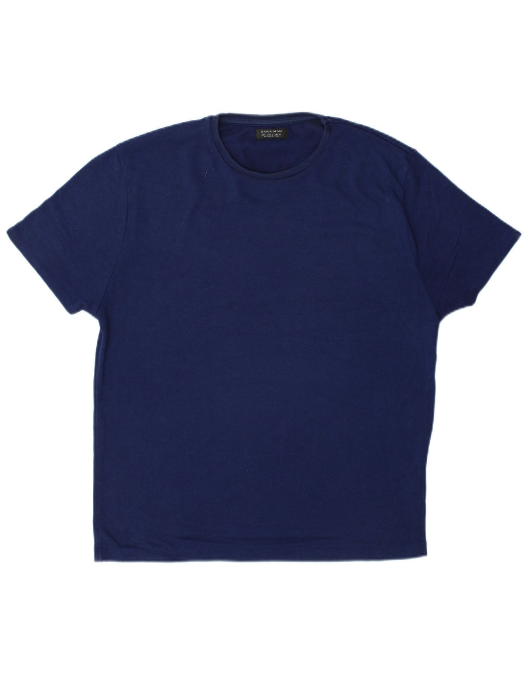 Zara Ανδρικό T-Shirt Top Large Navy Blue Polyester