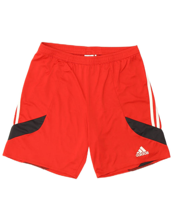 Ανδρικό αθλητικό σορτς Adidas Climalite με μεσαίο κόκκινο χρώμα πολυεστέρα