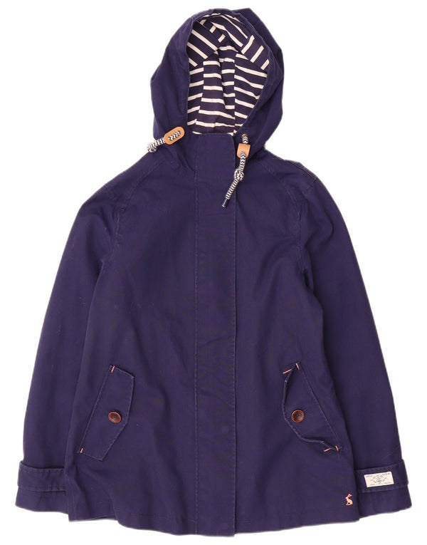 Joules Γυναικείο μπουφάν βροχής με κουκούλα UK 10 Small Navy Blue Cotton