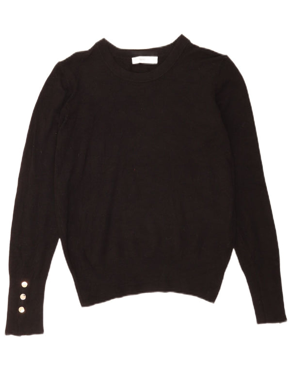 Zara Γυναικείο πουλόβερ με λαιμόκοψη UK 12 Medium Μαύρο
