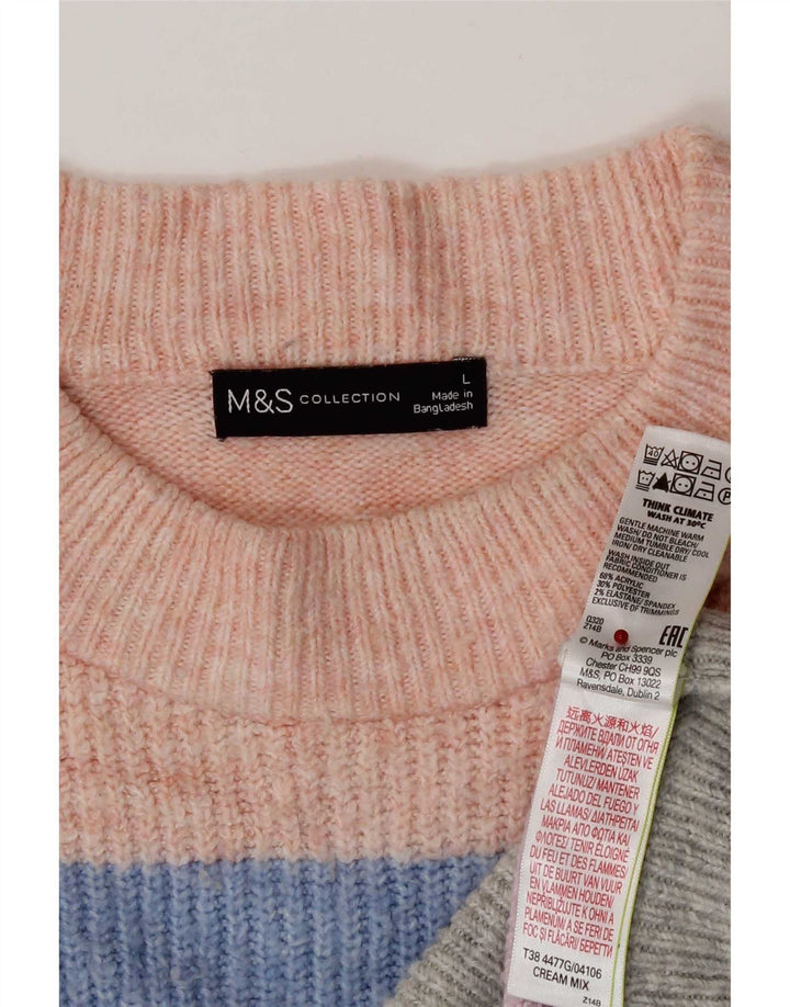 Marks & Spencer Γυναικείο πουλόβερ με λαιμόκοψη UK 16 μεγάλο πολύχρωμο
