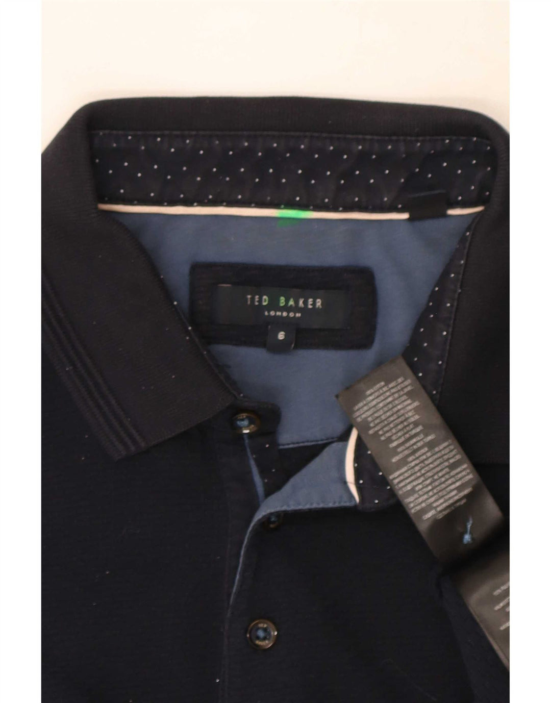 Ted Baker Ανδρικό πουκάμισο Polo Νούμερο 6 2XL Navy Blue Βαμβακερό