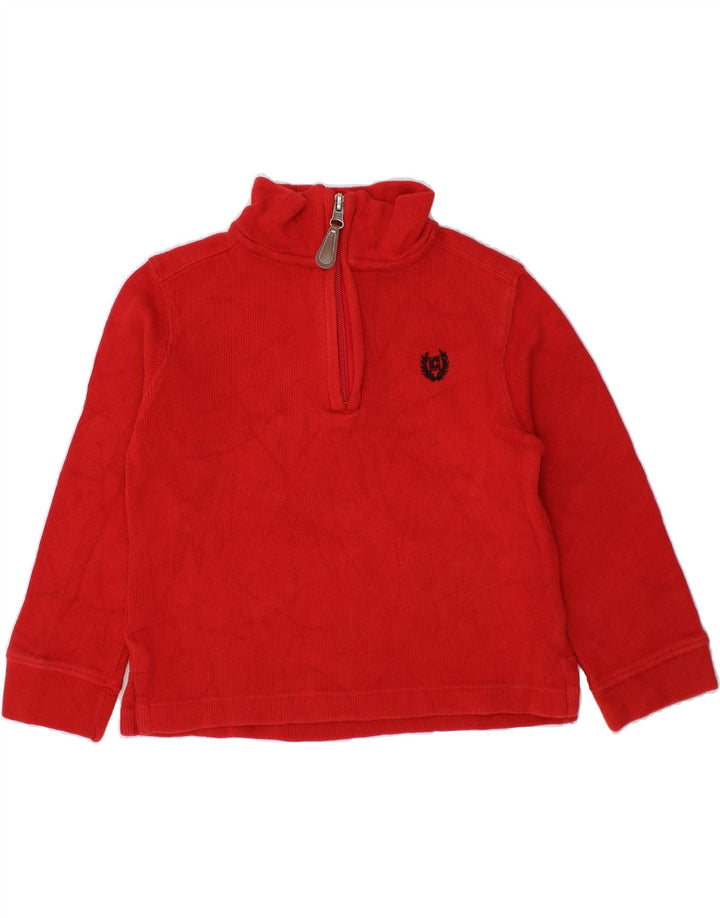 CHAPS Boys Zip Neck Jumper Sweater 2-3 Years Red Cotton Vintage Chaps and Second-Hand Chaps from Messina Hembry 