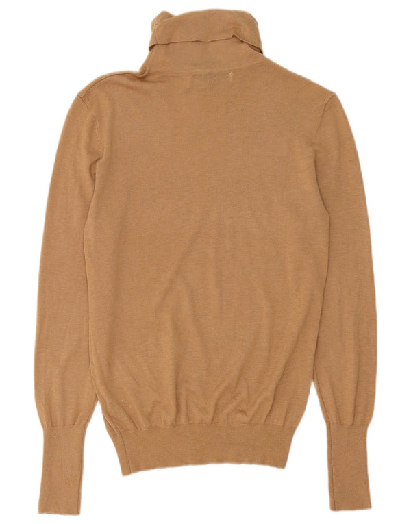 Zara Γυναικείο πουλόβερ με ρολό λαιμόκοψη UK 16 Large Brown Modal