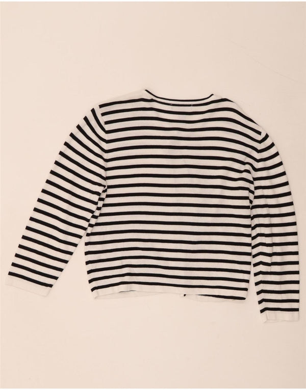 Chaps Γυναικείο Crop Cardigan πουλόβερ UK 18 XL Μαύρο ριγέ βαμβακερό